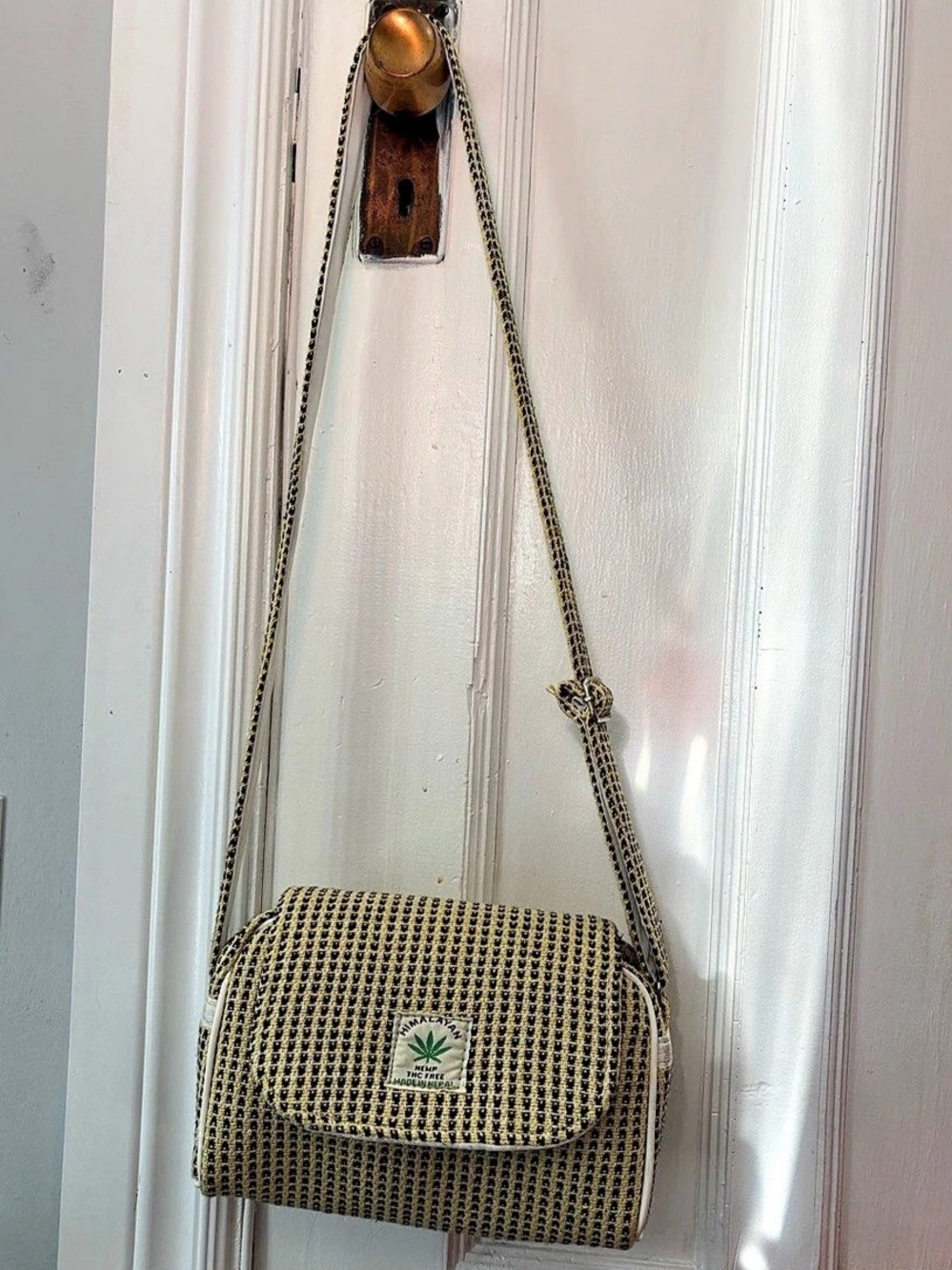 Himalayan Hemp Woven Crossbody Bag Yellow & Black